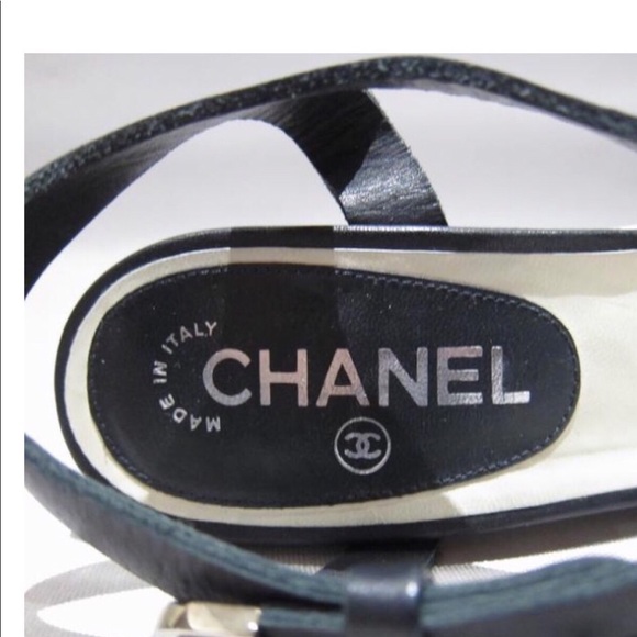 auth CHANEL size 38 BLOCK HEEL PLATFORM sandals - Picture 4 of 10